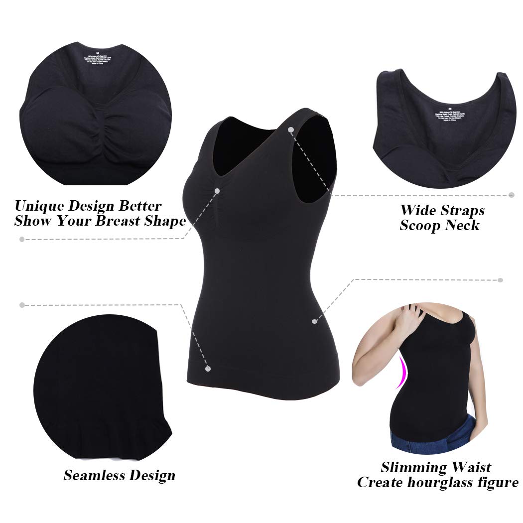 Women's Shapewear Tank Top Tummy Control Cami Shaper Seamless Shaping