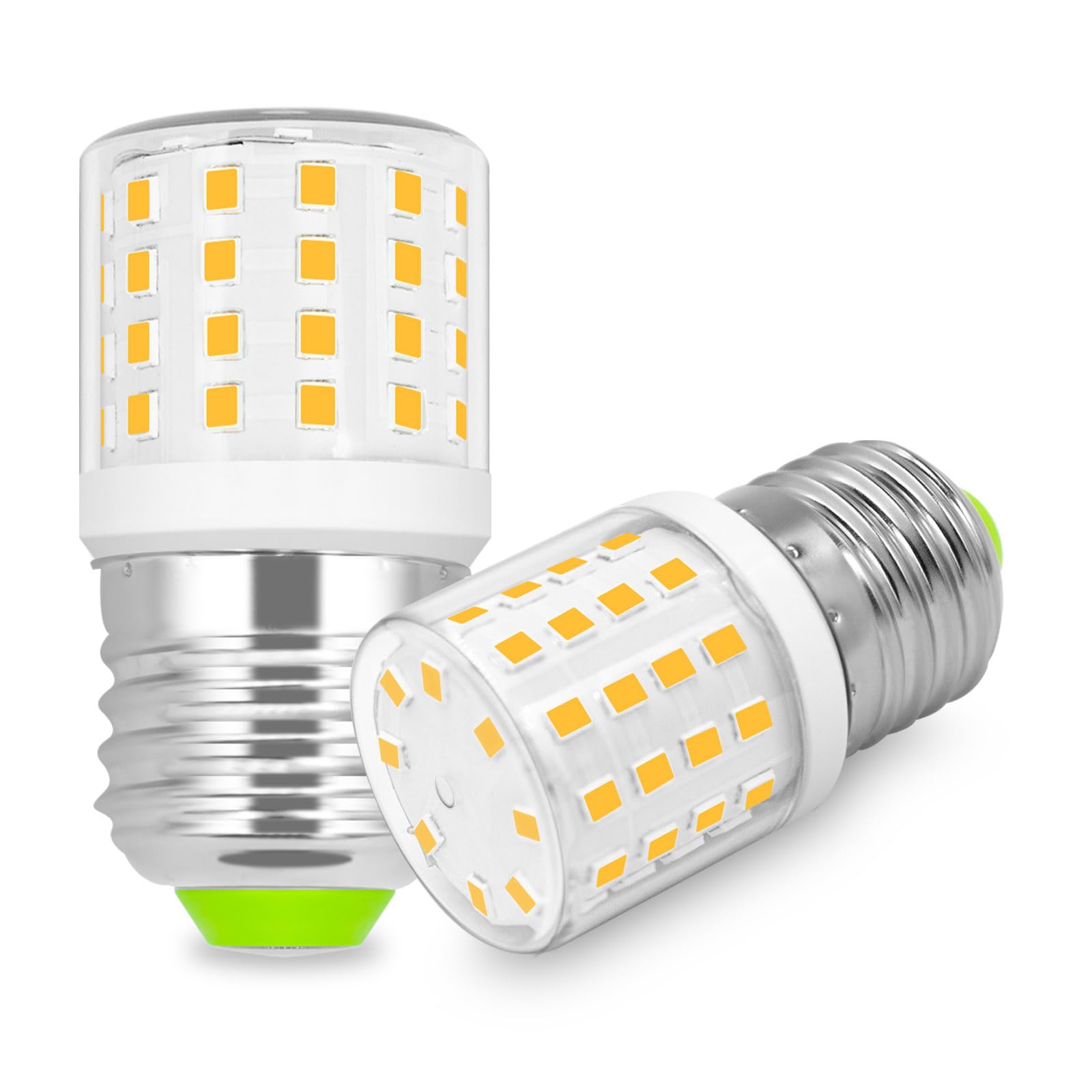 BROLSKUN E27 Socket Bulb Edison Screw ES LED 4W (Equivalent to 40W) 600LM Clear Compact Mini Corn Design Waterproof Warm White 2700K AC100-265V Energy Saving for Table Lamp Non-dimmable, Pack of 2