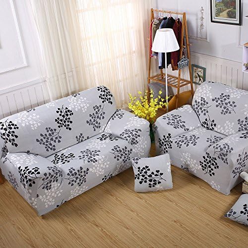 Stretch Anti-Slip Couch Covers - Anti Wrinkle Sofa Slipcovers Furniture Pet Protector Cover 1/2/3/4 Seater Sofa Cover,LeafBy Miller00