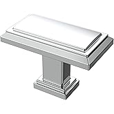 Alzassbg 10 Pack Polished Chrome Cabinet Knobs, 1.3 Inch(32mm) Kitchen Cabinet Hardware Rectangle Knob for Cupboard and Drawe