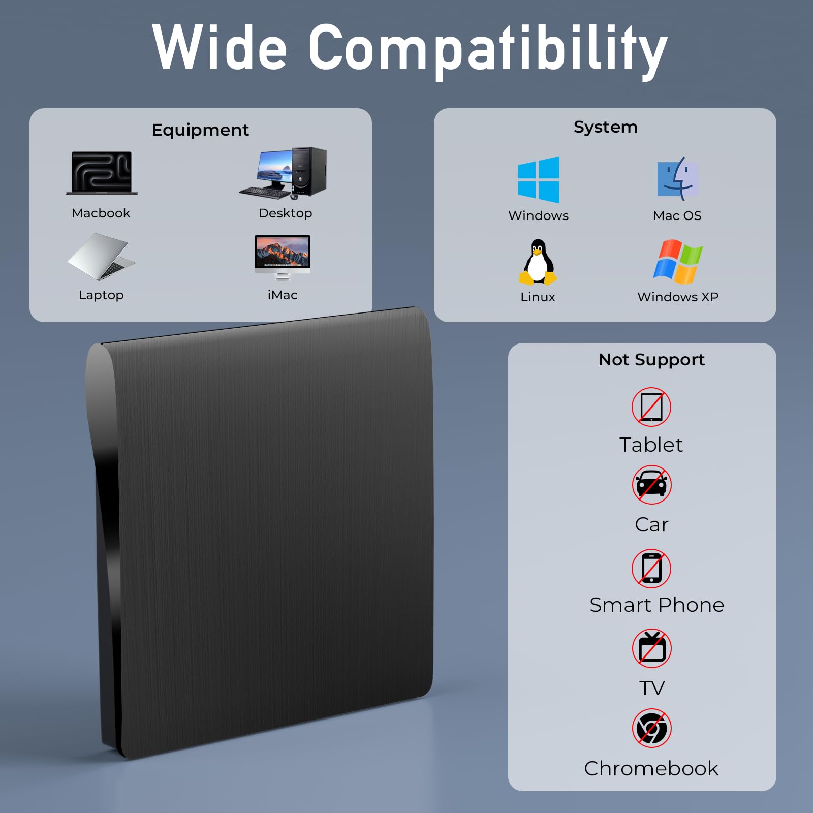 External Bluray Drives, Portable 3D External Blueray/DVD Drive for Pc, Support 50G Disc R/W USB 3.0 Type-C Blu Ray Burner for Laptop, External Bluray Burner Compatible with Windows, Mac OS, Linux