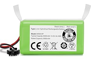 WOWPOWER Vacuum Replacement Batteries 3000mAh 14.8V for Eufy RoboVac 11,11S,30,30C,15C,15T,12,35C,15C MAX,for Ecovacs Deebot N79S,500, N79DN622,for Tesvor X500 Robot Vacuum Cleaners(NOT for 2-Prong Connector)