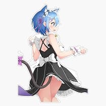 Amazon.com: Rem Cat Waifu Sticker Decal Vinyl Bumper Sticker Decal ...