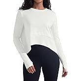 YIPINK Long Sleeve Workout Tops for Women with Thumb Hole Athletic Gym Workout Cover Up Yoga Shirts Flowy Split Side