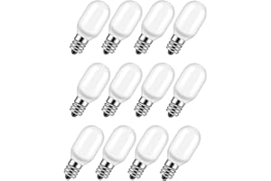 Sousery 12PCS Christmas Village Replacement Light Bulbs-T20 Replacement Led Light Bulb,E12 Candelabra Base 0.7W 120V LED for Village Houses,Christmas Tree,Dept 56,Halloween Pumpkin Decor Accessories