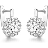 14K Gold Floral Moissanite Clasp Earrings, Fashionable Jewelry for Stylish Women