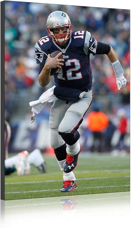 Five Seller Nfl Poster New England Patriots 12 By Tom Brady Wall Art Canvas Painting Prints American Football Sport Star Picture For Home Decor 6 30 X 45 Cm With Frame Amazon De Kuche