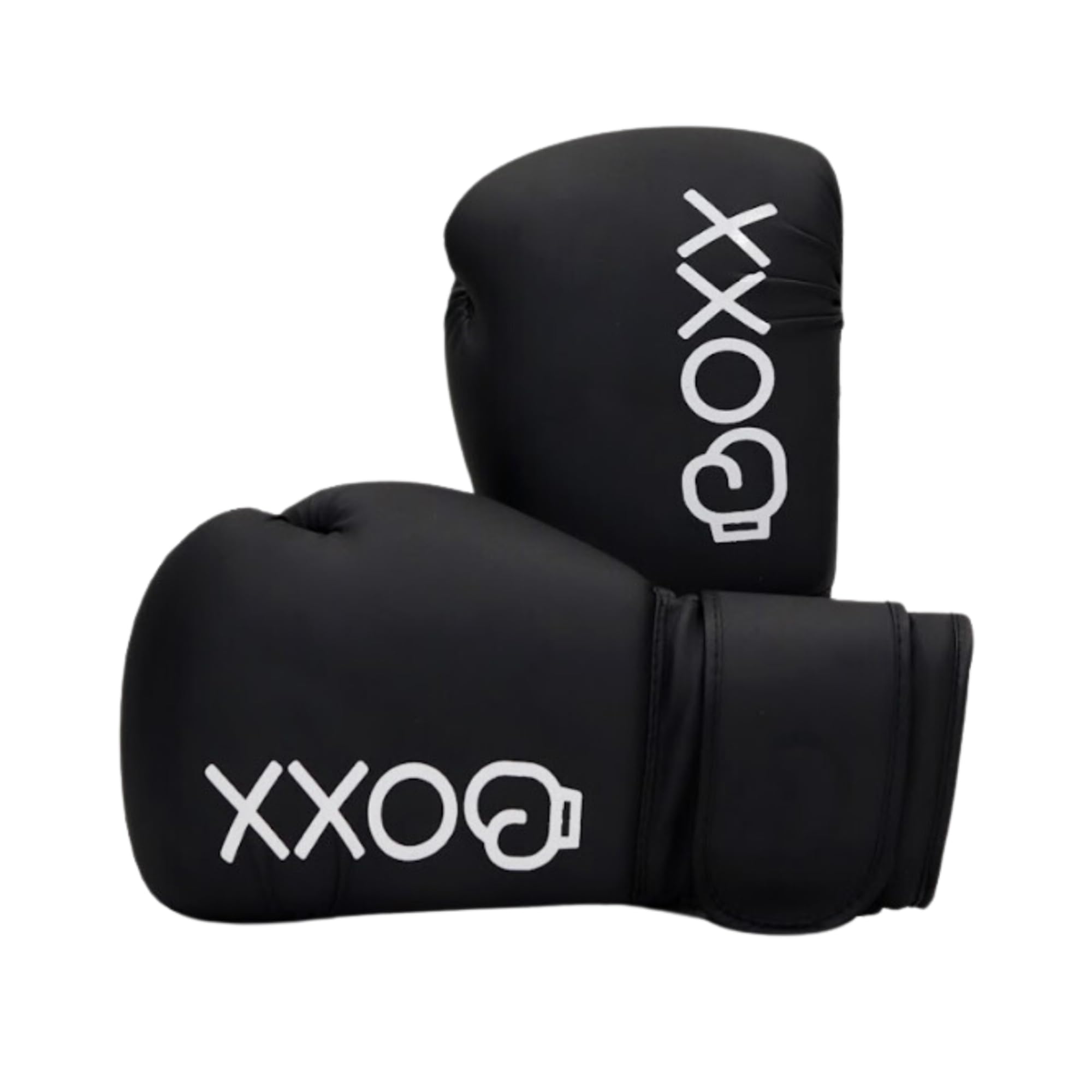 Boxx Boxing Gloves – 12oz Matte Black Kickboxing Gloves for Men and Women – Leather Adult Boxing Gloves for MMA, Muay Thai, Training and Sparring – Lightweight and Breathable – One Size
