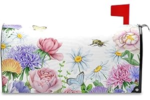 Senya Spring Mailbox Cover, Flower Garden Oxford Cloth Post Box With Magnetic Strip for Garden Yard Decor