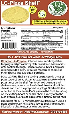 Low Carb Pizza Crust (1 Shell) - Fresh Baked - LC Foods - All Natural - No Sugar - High Protein - Diabetic Friendly - Low Carb Pizza