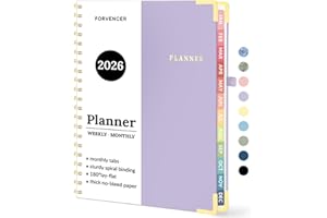 2026 Planner, Forvencer Calendar Planner Weekly and Monthly, Jan 2026-Dec 2026, 8.5" X 11", Hardcover Agenda Book, Daily Journal Organizer with Inner Pocket, Notebook for Office School, A4, Purple