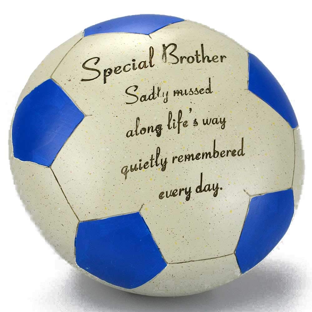 Special Brother Remembered Every Day Football Memorial Memento Graveside Ornament (Blue)