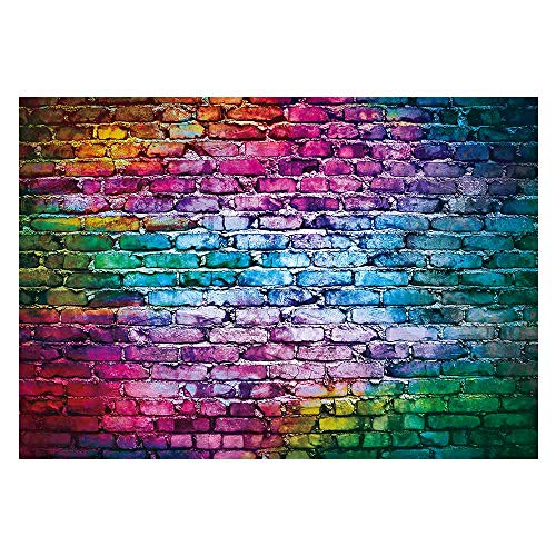 Funnytree 7x5ft Colorful Brick Wall Backdrop For 80 S 90 S Hip