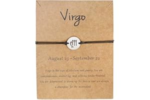 XUN Zhe Silver Zodiac Bracelet Constellation Sign Bracelet for Women.12 Astrology Horoscope Bracelet/Anklet Friendship Couple Jewelry with Card