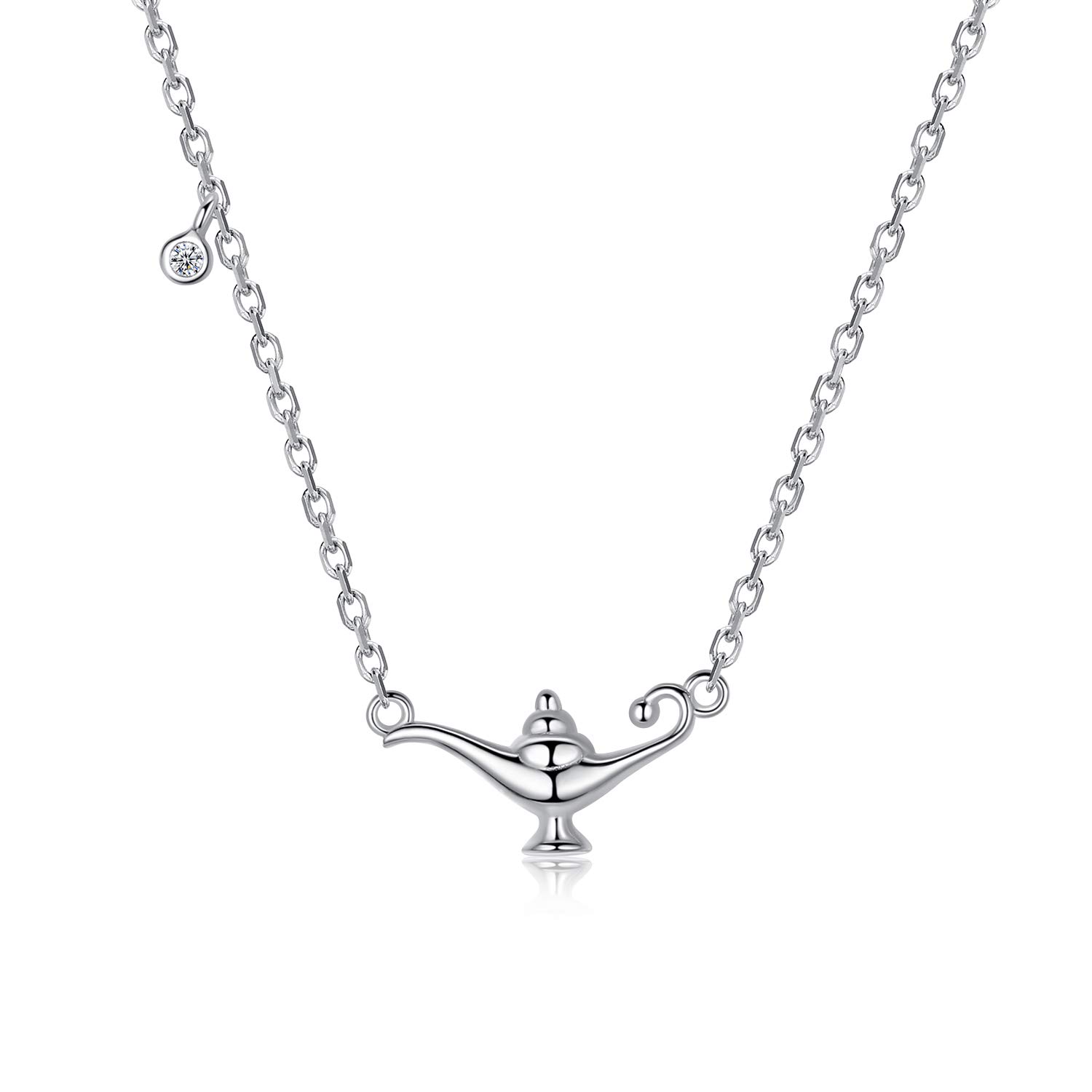 VIKI LYNN 925 Sterling Silver Genie Lamp Pendant Necklace Magic Lamp Jewelry for Women Gifts