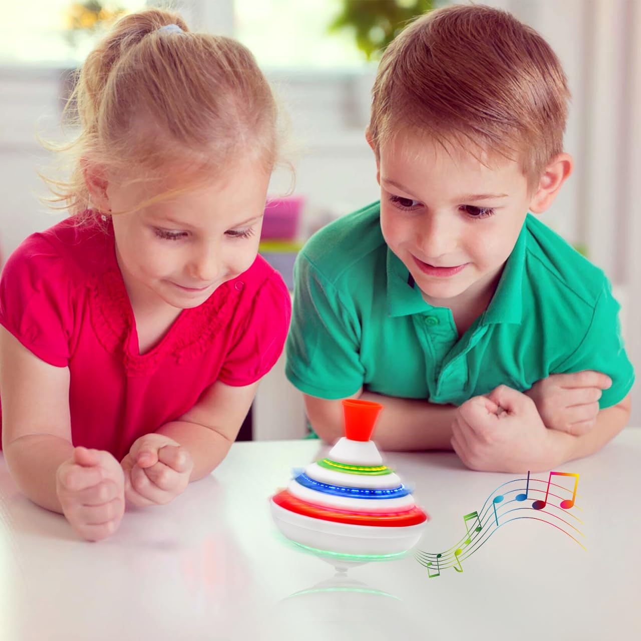 STOBOK Spinning Top Toy with LED and Music Peg-top Hand Spinner Gyro Toy Gift for Kids