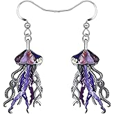DALANE Enamel Alloy Jellyfish Earrings Dangle Novelty Sea Life Jewelry Charms Cute Gifts for Women