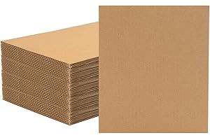 XPERIA BOX 50 Pack 8x10 Inch Brown Corrugated Cardboard Sheets, Corrugated Cardboard Filler Insert Sheet Pads for Mailing, Pack Shipping, Backing, Craft Card Board