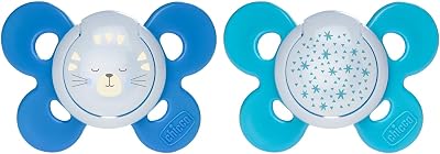 Chicco Physio Comfort Night Bimbo Succhietto di Silicone, 16-36 Mesi, 2 Pezzi, Colori Assortiti