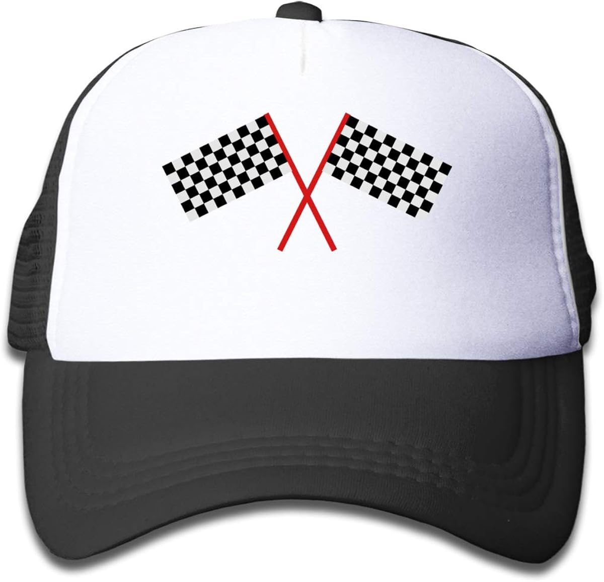 checkered baseball cap