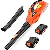 Leisch Life Cordless Leaf Blower,21V Handheld Electric Leaf Blower with 2 x 2.0Ah Battery & Charger, Lightweight Battery Powered Leaf Blower for Lawn Care, Patio, Yard, Sidewalk,Snow Blowing