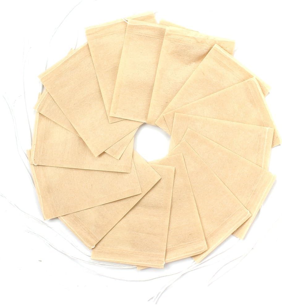 300PCS Tea Filter Bags Disposable Paper Tea Infuser with Drawstring for Loose Leaf Tea and Coffee with Natural Unbleached Paper