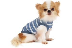 LOPHIPETS 100% Cotton Rib Dog Shirt Vest for Small Dogs Teacup Chihuahua Yorkie Puppy Clothes Tank Tee-Navy/S