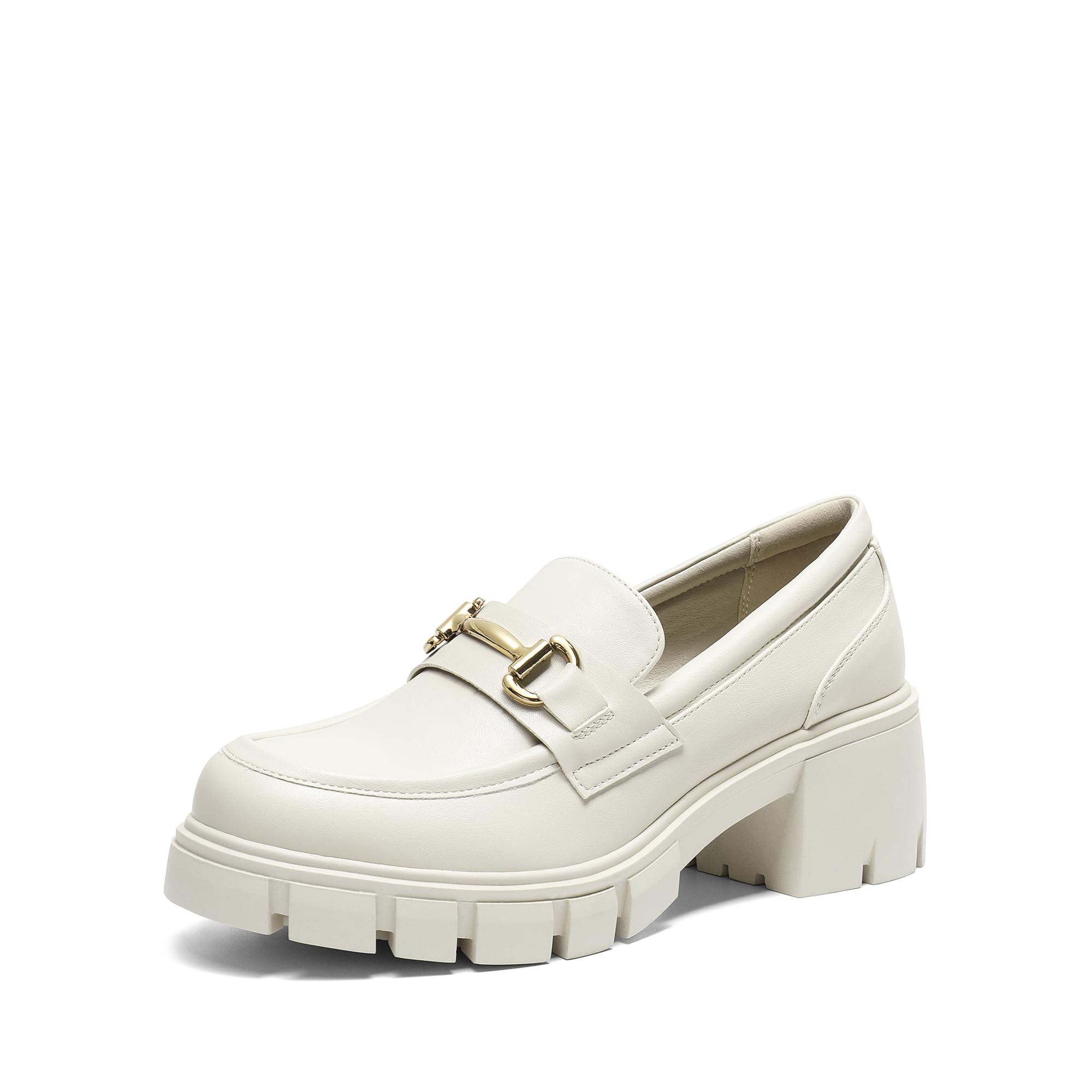 Photo 1 of (8.5) (USED/FAIR) DREAM PAIRS Loafers for Women Platform Chunky Loafers Slip On Casual Shoes,Size 8.5,Beige,SDLS2321W