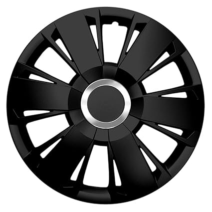 15 Zoll Radzierblenden SPORTIVO (Schwarz mit Chromring). Radkappen passend für fast alle FORD wie z.B. Sierra