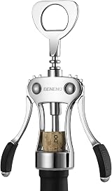 Beneno Zinc Alloy Wing Corkscrew Wine Opener with Multi Function Cap Opener view 9