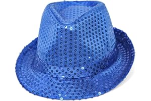 Ankelesz Sequin Hat for Man and Women,Western Sequin Fedora Hat Bling Dance Hats