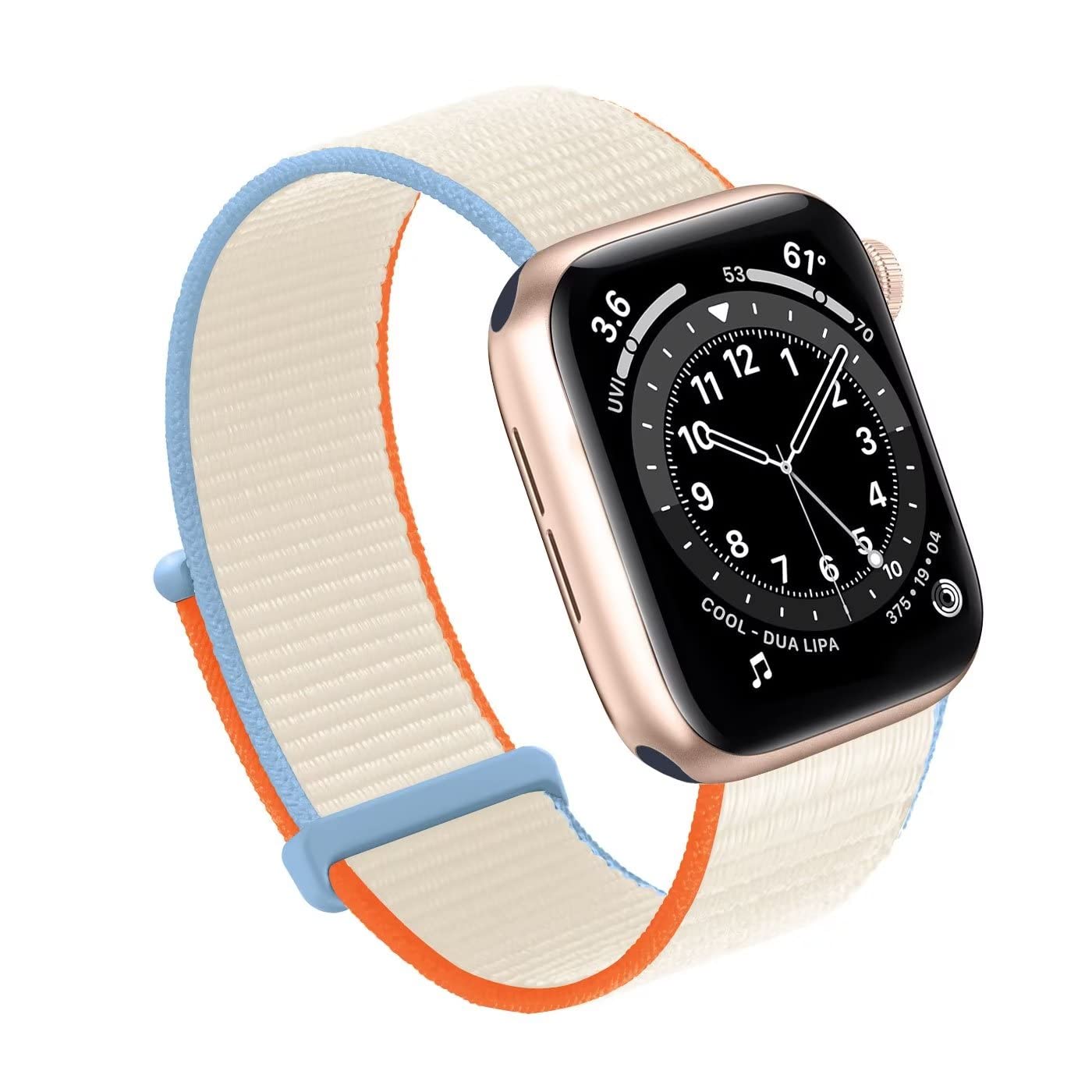 Bifeiyo Compatible with Apple Watch Bands Women Men 46MM 45MM 44MM 42MM 41MM 40MM 38MM,Nylon Sport Loop Strap for iWatch Series 10 9 8 7 6 5 4 3 2 1 SE Ultra(38/40/41/S10-42mm,Cream)