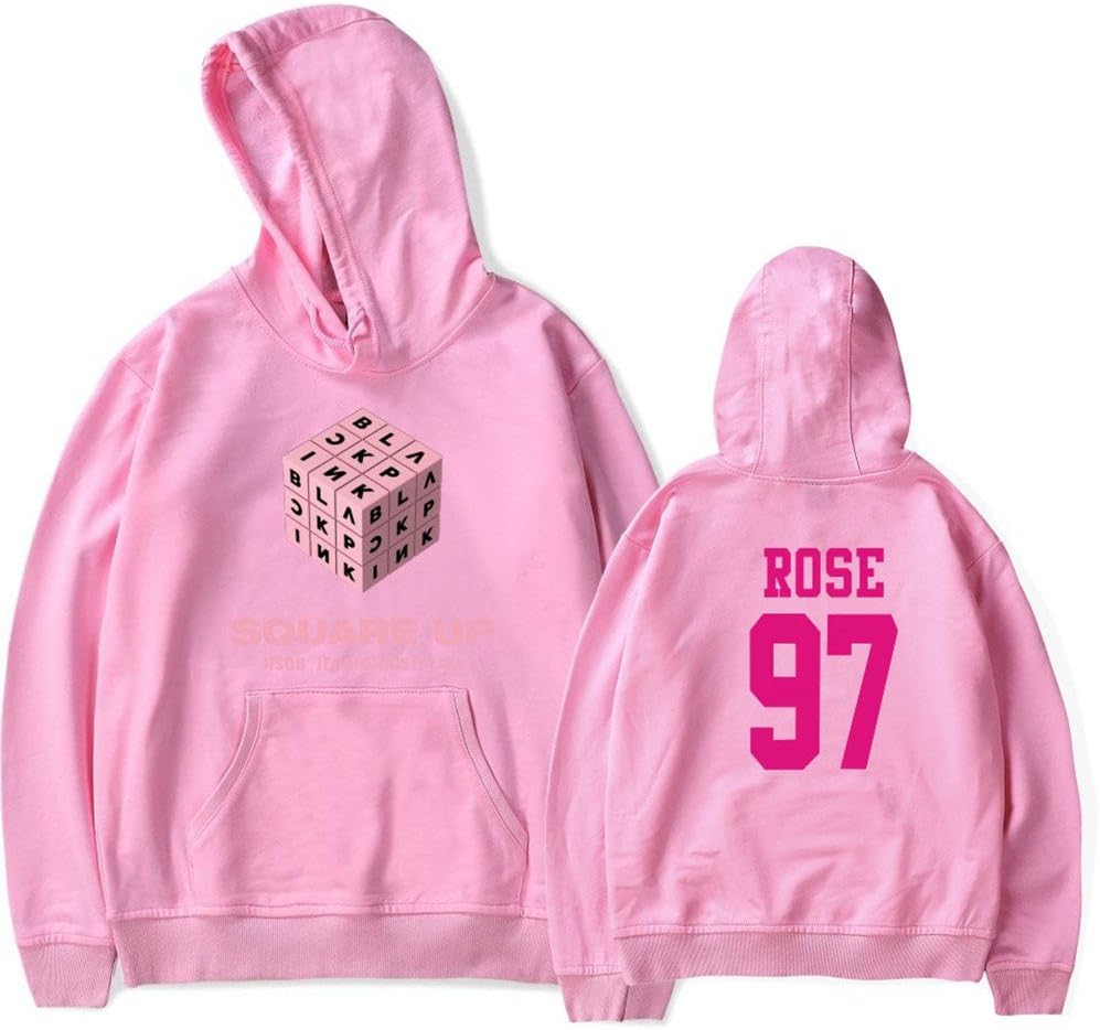 CHYX Unisex Blackpink Square up Rosé Hoodie Hooded Sweatshirt Jisoo Jennie Rosé Lisa
