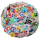 108 Pcs Hackers IT Logo Waterproof Stickers - Programming Language Series Stickers for Luggage Skateboard Laptop Luggage Suitcase Book Covers etc (Software Logo)
