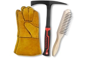 EEEOZ Welding Slag Removal Tool Set with Welding Hammer and Wire Brush with a Pair Welding Gloves for Removing Slag and Welding Residue