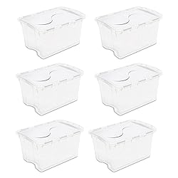Sterilite 48 Qt Hinged Lid Storage Box, Stackable