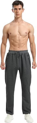 HCSS Mens Joggers Tracksuit Bottoms Grey Grey06 3XL Cotton Zip Pockets view 2