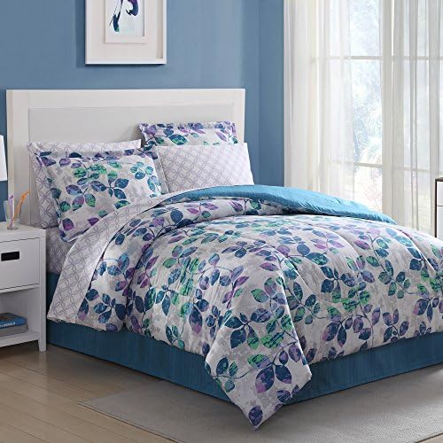 Ellison Great Value Abela 8 Piece Bed in a Bag, King, Blue