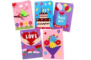 QIAONIUNIU Card Making Kits DIY Handmade Greeting Card Kits for Kids, Christmas Card Folded Cards and Matching Envelopes Thank You Card Art Crafts Crafty Set Gifts for Girls Boys