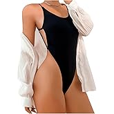 SHENHE Women's Sleeveless Backless Spaghetti Strap Teddy Cami Bodysuit Top