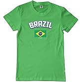 Threadrock Big Boys' Brazil Brazilian Flag Youth T-Shirt