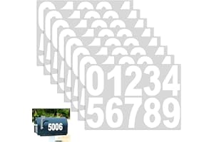 MOWPOG 80 PCS Reflective Mailbox Numbers for Outside, 3 Inch Self Adhesive Waterproof Vinyl Number Stickers for Signs, Door, Garbage Bins, House Address