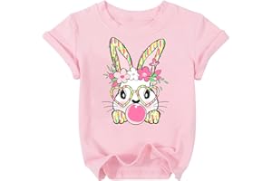 Easter Shirts for Toddler Boys Girls Bunny Easter Graphic Tshirts Kids Eggs Hunts Holiday Top 3-10T