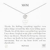 Mom Heart Necklace – MUSTHAVE 18K Gold Plated Engraved “MOM” Pendant, Dainty Minimalist Jewelry, Mother’s Day Gift for Women, Love & Appreciation Jewelry, Message Card, Gift for Mom, Mother's Day gift, 16+2" Chain (White Gold)
