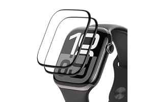 2 Pack Screen Protector for Apple Watch 44mm 40mm 46mm 42mm 41mm 45mm 42mm 38mm Tempered Glass,Easy and Anti-Scratch,Waterpro
