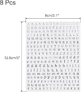 sourcing map Silver 3D Holographic Nail Letter Stickers 8 Sheets DIY Art view 2