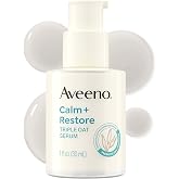 Aveeno Calm + Restore Triple Oat Face Serum, 1 fl. oz | Sensitive Skin, Gentle Lightweight Hydrating Serum, Instantly Smooths Skin, Non-Comedogenic, Hypoallergenic, Fragrance-Free