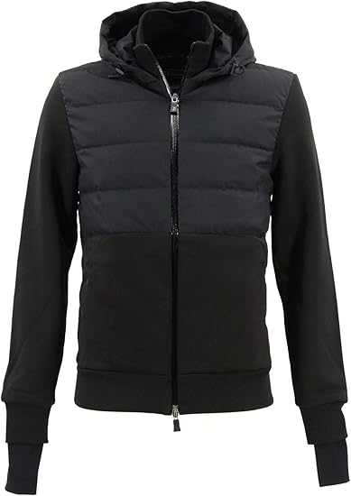 Amazon Herno ヘルノ メンズ ラミナー ナイロン 裏起毛ジャージー 切り替え フーデッド ダウンブルゾン Laminar Jp002ul 9300 ブラック 46 コート ジャケット 通販