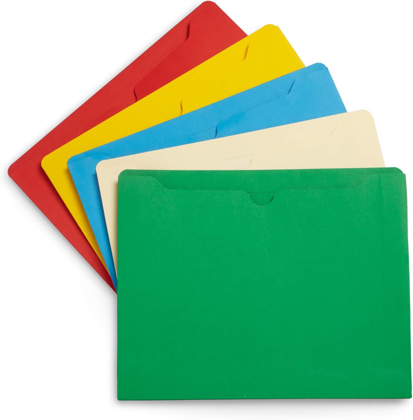 Blue Summit Supplies 2 Inch File Jackets, Reinforced Straight Cut Tab, Heavy Duty 2 Inch Expansion Pocket, Letter Size, Assorted Colors, 25 Pack : Office Products