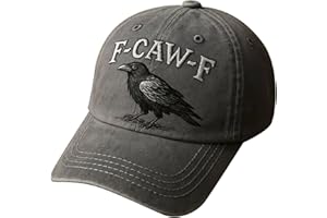 F-Caw-F Crow Hat, Vintage Gothic Black Bird Fcawf Cap, Soft Washed Distressed Baseball Cap Boy Men Father Gifts